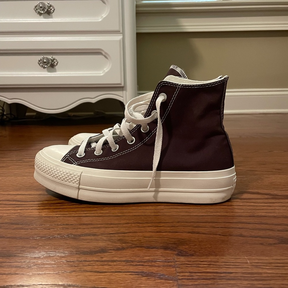custom women platform brown converse